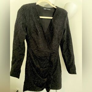 80s inspired retro shoulder pads dress